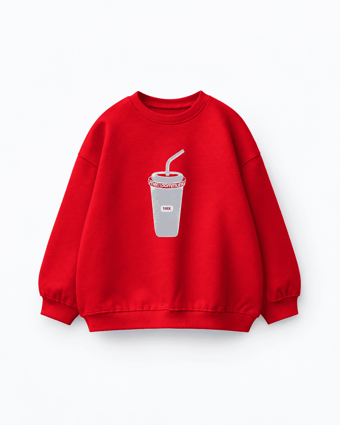 Baskı Detaylı Çocuk Sweatshirt Kırmızı
